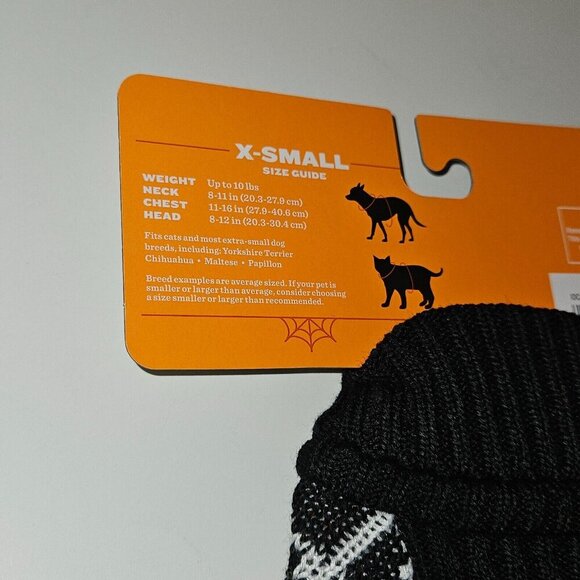 NEW Spiderweb Sweater Dog Cat Pet Halloween Costume Size XS (Up to 10 lbs) Black - Picture 7 of 7
